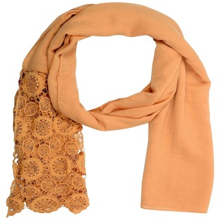 Half Net Diamond Stole- Light Brown